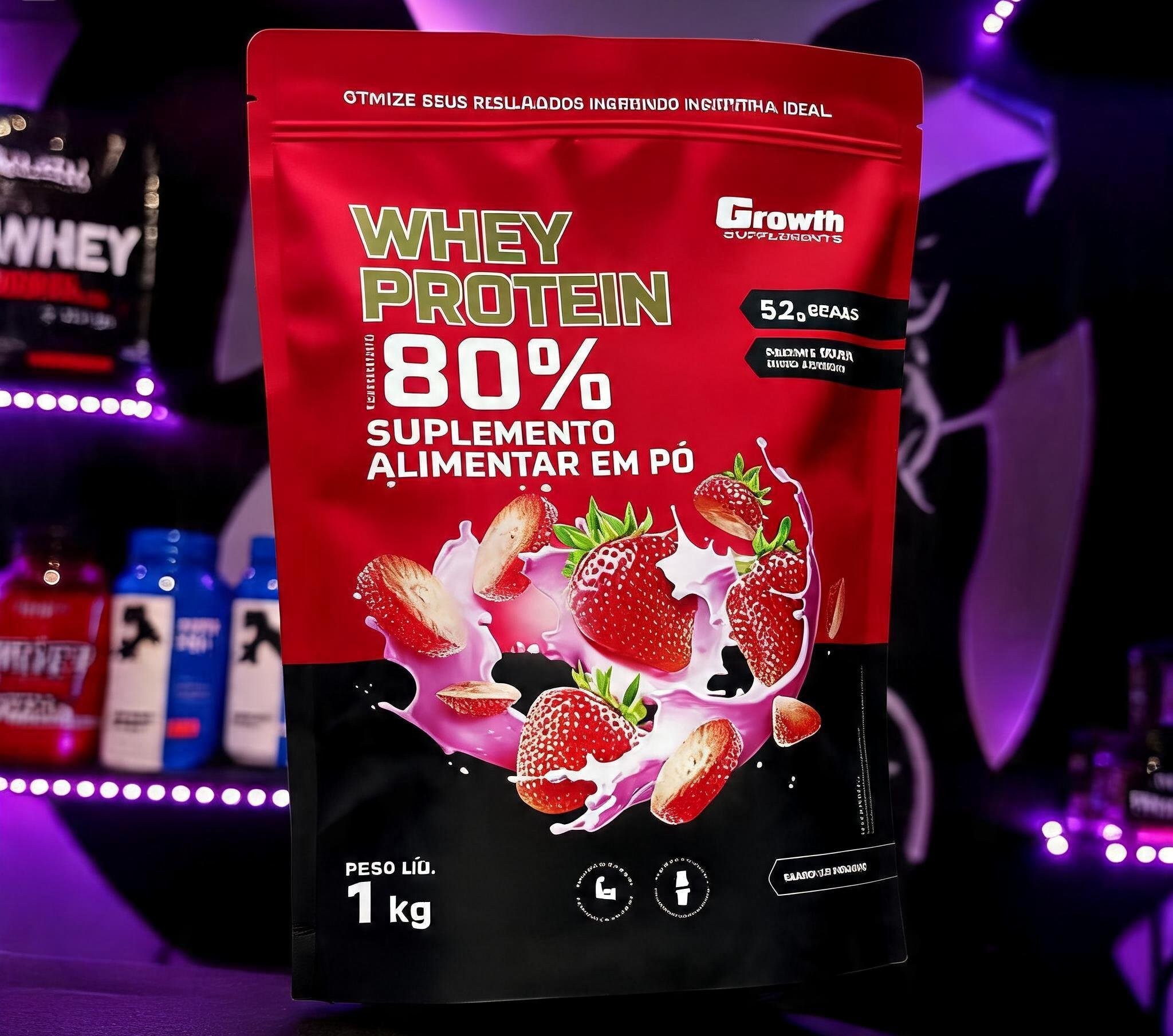 Whey 80% Growth 900g - frente